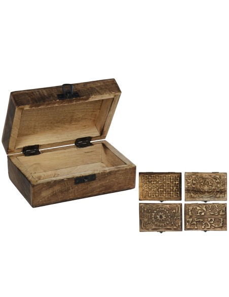 CAJA MADERA DECORADA 4STD 10X15X5,8CM