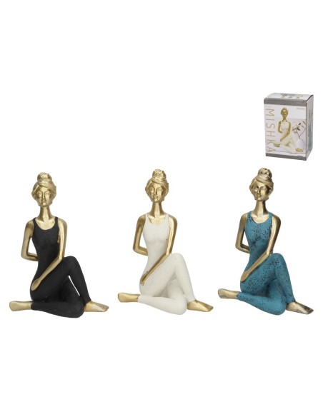 FIGURA YOGA MISHKA 3 SURT 13X10X18,5 CM RESINA