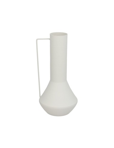 FLORERO DECO KALU METAL BLANCO 7DX34,5HX17TL