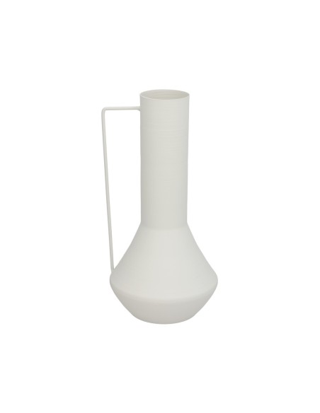 FLORERO DECO KALU METAL BLANCO 7DX34,5HX17TL