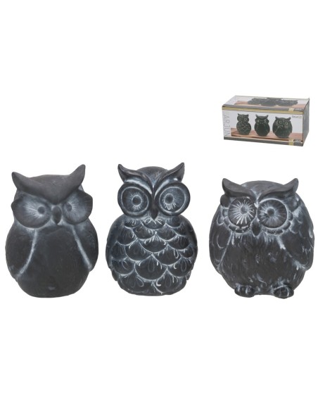 FIGURA BUHO ARJUN 3 SURT 10,5H CM RESINA