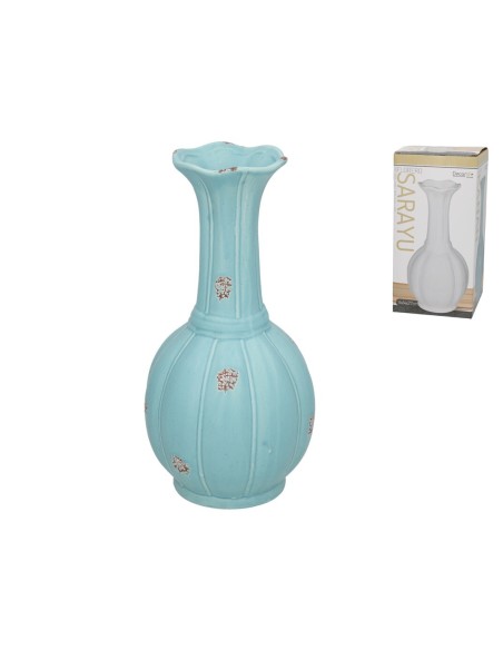 FLORERO KANAN AZUL 14X14X27 CM