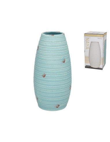 FLORERO MAYAN AZUL 15X15X29 CM