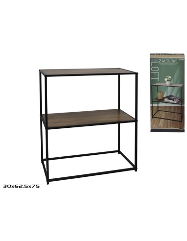 MUEBLE ESTANTERIA LOFT 2 ALTURAS 62,5X30X75,5 CM