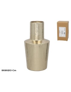 JARRON DECORATIVO DORADO 11X11X20CM