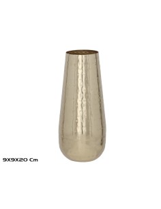 JARRON DECORATIVO DORADO 9X9X20CM