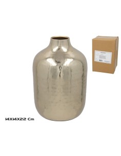 JARRON DECORATIVO DORADO 14X14X22CM
