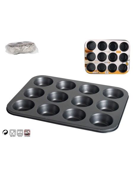 MOLDE MAGDALENAS X12 METAL 0.4MM