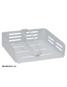 SERVILLETERO METAL MARISOL 18X18X6,5 CM BLANCO