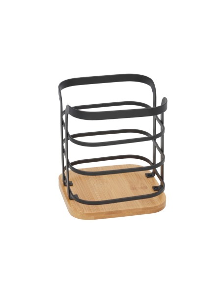 PORTA CUBIERTOS DALLAS 12.5X12.5X14 CM NEGRO