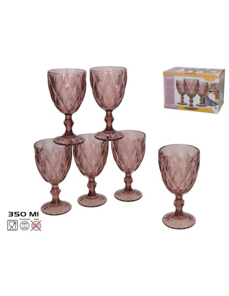 SET 6 COPA LIZ 350ML ROSA