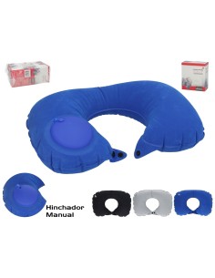 ALMOHADA INFLABLE VIAJE 38X24X11 CM 3 SURT