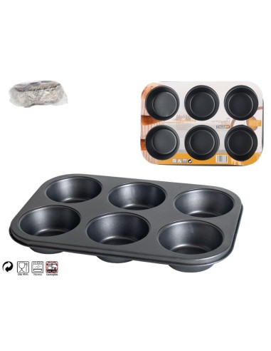 MOLDE MAGDALENAS X6 METAL 0.4MM