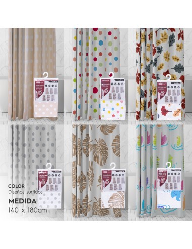 CORTINA BAÑO PEVA 140x180 ESTAMPADA STDO