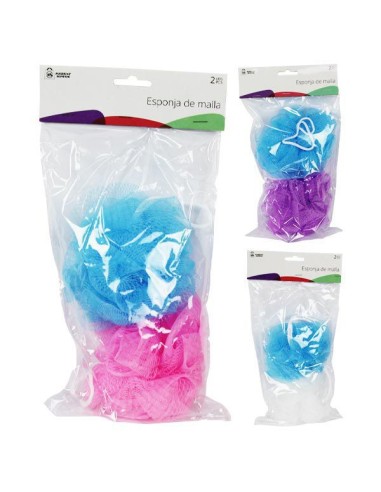 ESPONJA MALLA 2 UDS COLORES STDS 20 GR