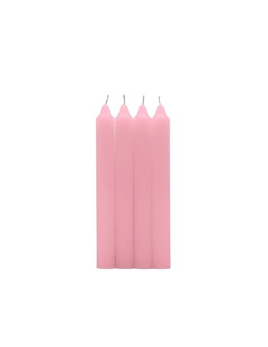 PACK 4 VELAS CILINDRICA ROSA