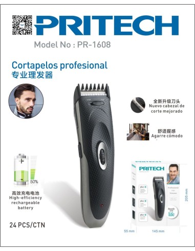 CORTAPELOS RECARGABLE 3W PR-1608