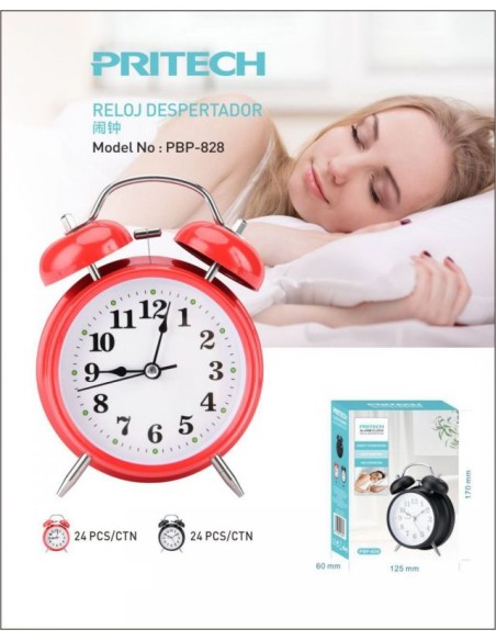 RELOJ DESPERTADOR PBP-828