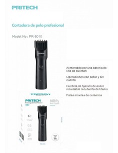 CORTADORA DE CABELLO RECARGABLE PR-