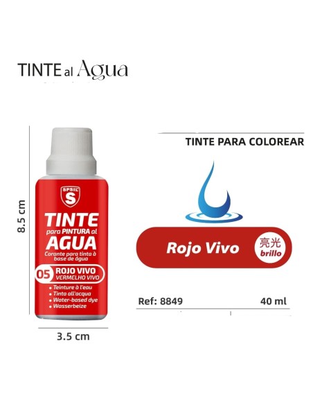 COLORANTE AL AGUA ROJO VIVO