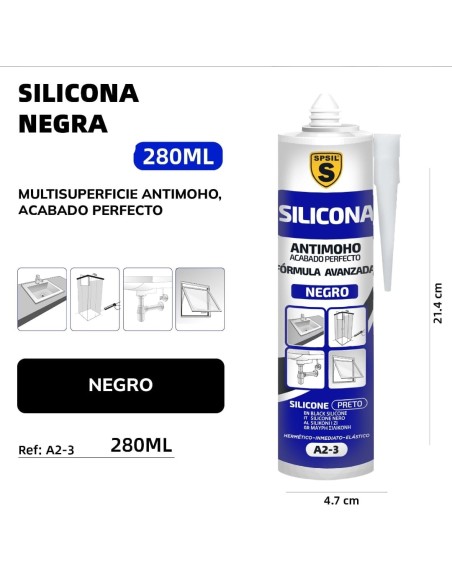 SILICONA NEGRO 280ML