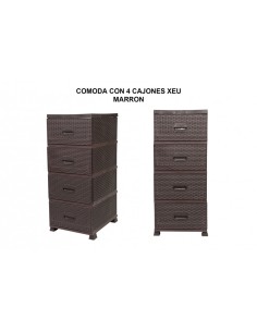 COMODA CON 4 CAJONES XEU MARRON