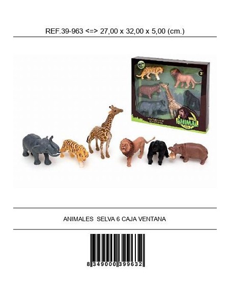 ANIMALES  SELVA 6 CAJA VENTANA