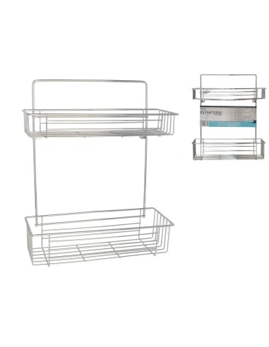 ESTANTERIA BAÑO 2PISOS CROMO 32X12X38 CM