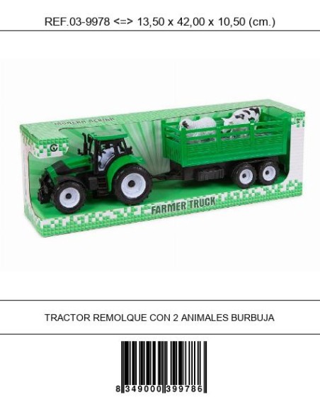 TRACTOR REMOLQUE CON 2 ANIMALES BURBUJA