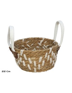 CESTA REDONDA CON ASAS LIBERIA 22X12CM