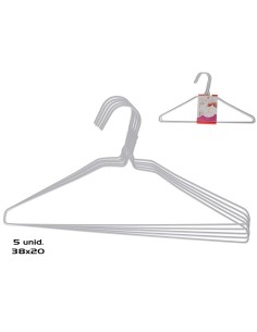 PERCHA METAL X5 38X20 CM BLANCA