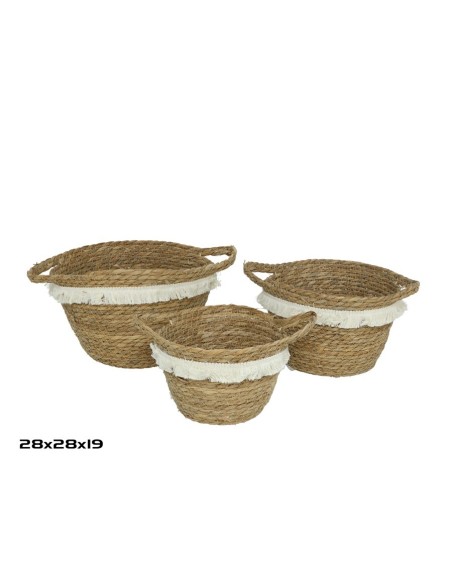 SET 3 CESTAS CON ASAS BAHIA 28X28X19CM