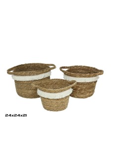 SET 3 CESTAS CON ASAS BAHIA 24X24X21CM