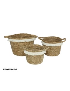 SET 3 CESTAS CON ASAS BAHIA 29X29X24CM