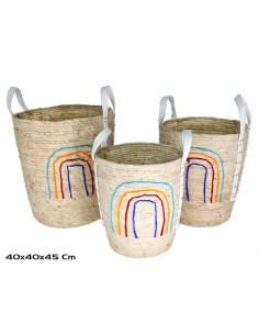 SET 3 PONGOTODOS  ARO IRIS 40X40X45CM