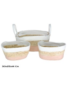 SET 3 CESTAS NATURA  30X25X14CM