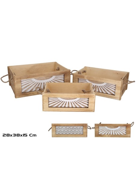 SET 3 CAJAS 38X28X15CM LUISA 2 SURT