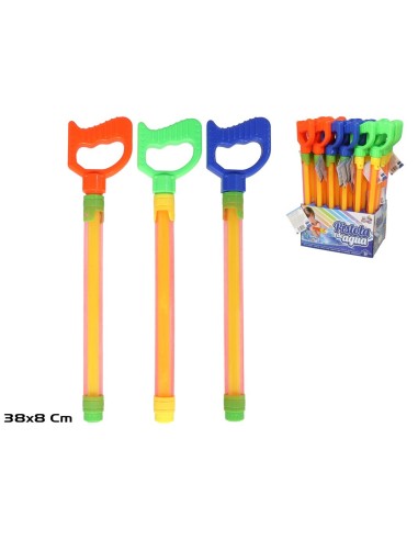 EXPOSITOR PISTOLA DE AGUA SUCCION 38X8 CM COLORES