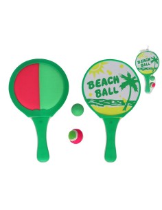 RED 2 PALAS DE PLAYA C/ 2 PELOTAS SRT 33X19X3,5 CM