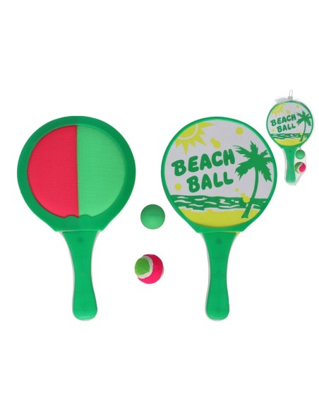 RED 2 PALAS DE PLAYA C/ 2 PELOTAS SRT 33X19X3,5 CM