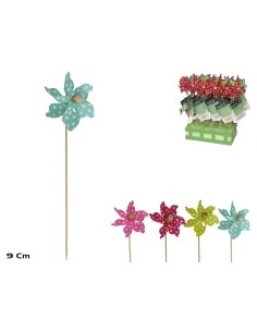 MOLINO DE VIENTO JARDÍN 9CM 4 SURTIDOS