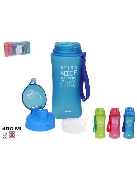 BOTELLA SPORTIF 480ML 7X6X21CM 3 SURTIDO