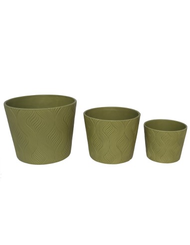 SET 3 MACETEROS DOLOMITA AIRE VERDE 25X25X20CM