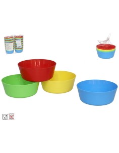 SET 4 BOWLS PLAYA 12X5CM COLORES SURTIDOS