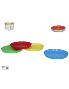 SET 4 PLATOS PLAYA 18,5X2CM COLORES SURTIDOS