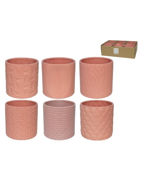 MACETERO CERAMICA 1350ML 13,5X13,5X13,2CM 6STD ROS