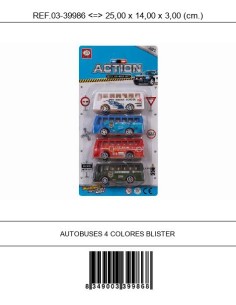 AUTOBUSES 4 COLORES BLISTER