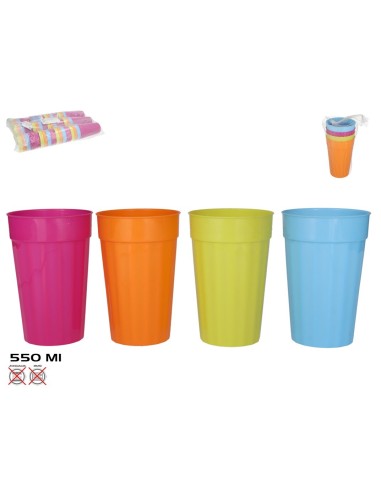 VASOS X4 C/MALLA 4STD 550ML