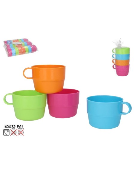 TAZAS X4 C/MALLA 4STD 220ML
