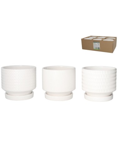 MACETERO TADEO BLANCO 3 SRT 13X13X11,8 CM